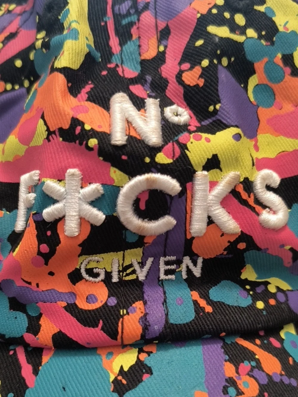 Field Grade Cap Adjustable Paint Splatter No F*CKS Given
